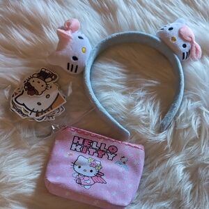 Hello Kitty Pink and Gray Headband with Coin Purse